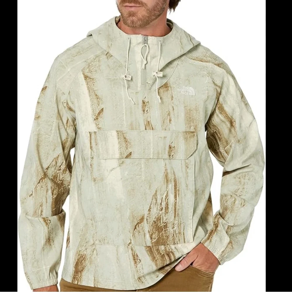 NWT NORTHFACE men’s print class v pullover in tea green granitic rock print XL